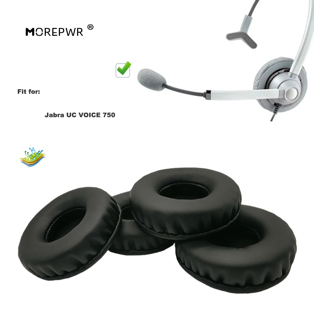 

Morepwr New Upgrade Replacement Ear Pads for Jabra UC VOICE 750 Headset Parts Leather Cushion Earmuff Sleeve