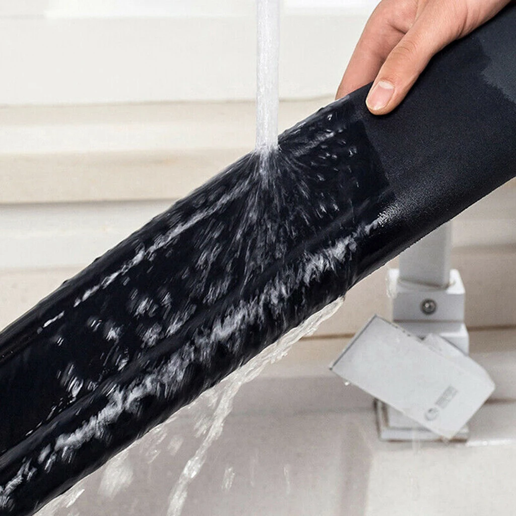 Twin Door Draft Stopper Weather Stripping Noise Blocker Window Breeze Blocker Adjustable Door Sweeps 36.61inch Black image