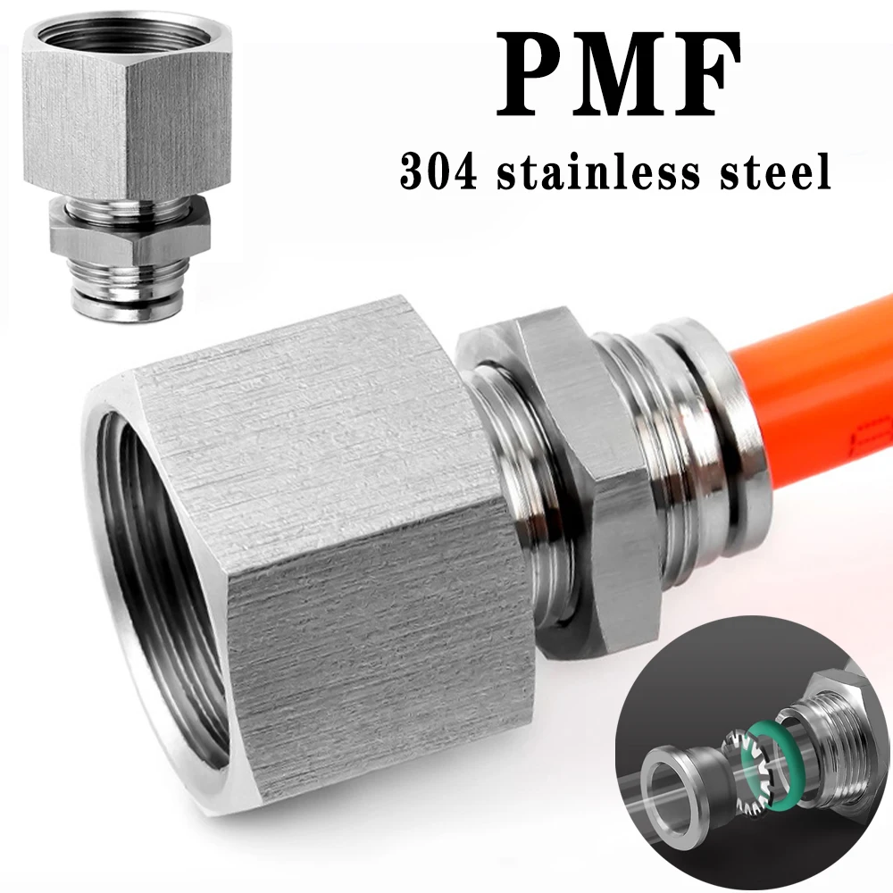 

PMF304 stainless steel pneumatic joint internal thread separation quick plug connector 4 6 8 10 12mm pneumatic quick joint