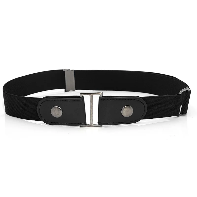 black belt Женский Горячее предложение! Распродажа! Регулируемый ремень без пряжки, без пряжки, эластичный ремень для джинсов, брюки, платье, эластичные поясные ремни для женщин и мужчин, без пряжки ремень без пряжки - Цвет: black belt