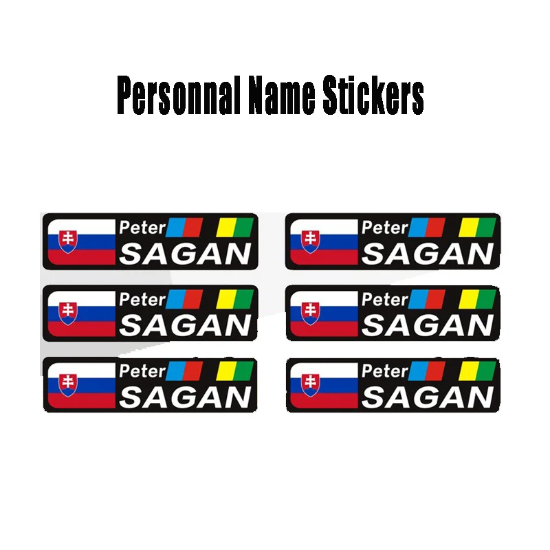 

Road Bike MTB helmet top tube frame custom name flag decals Custom unique name national flag Vinyl Sticker for race cycling