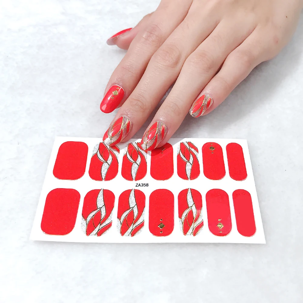 Fake False Nail Art Sticker 3d Bronzing Flower Decals,diamond Decoration  Design,full Coverage Patch For Manicure Accessories Gel - Stickers & Decals  - AliExpress