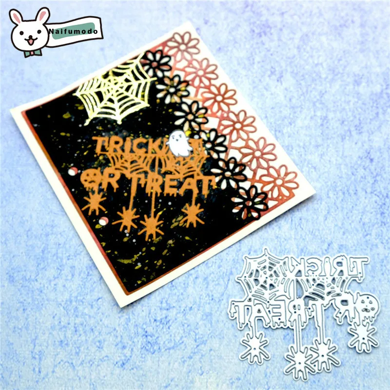 

DiyArts Halloween Cutting Dies Metal Dies Trick or Treat Die Scrapbooking Album Card Making Embossing Stencil Diecuts Decor