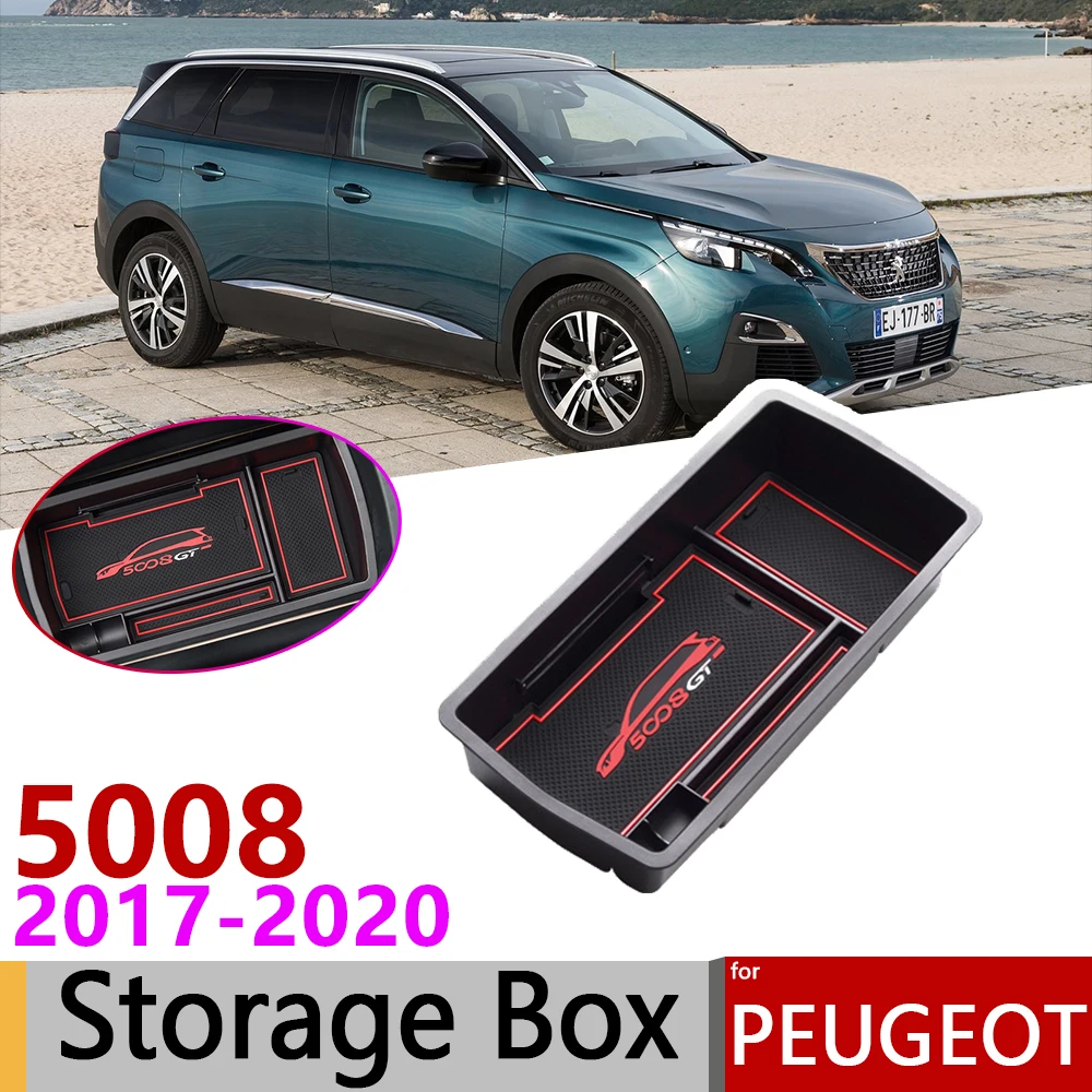 Auto Zentrale Armlehne Storage Box Halter Für Peugeot 3008 3008GT 5008  2017-2020 Center Konsole Organizer Aufräumen Zubehör - AliExpress