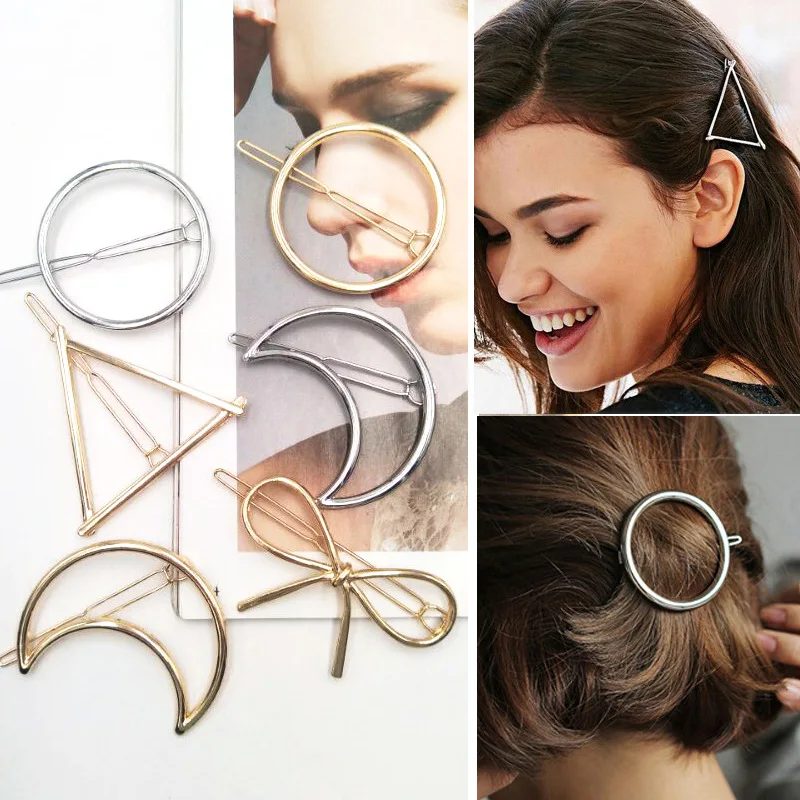 Fashion Geometry Ellipse Leaf Alloy Hair Clip Hairpin Barrette Hair Accessories 