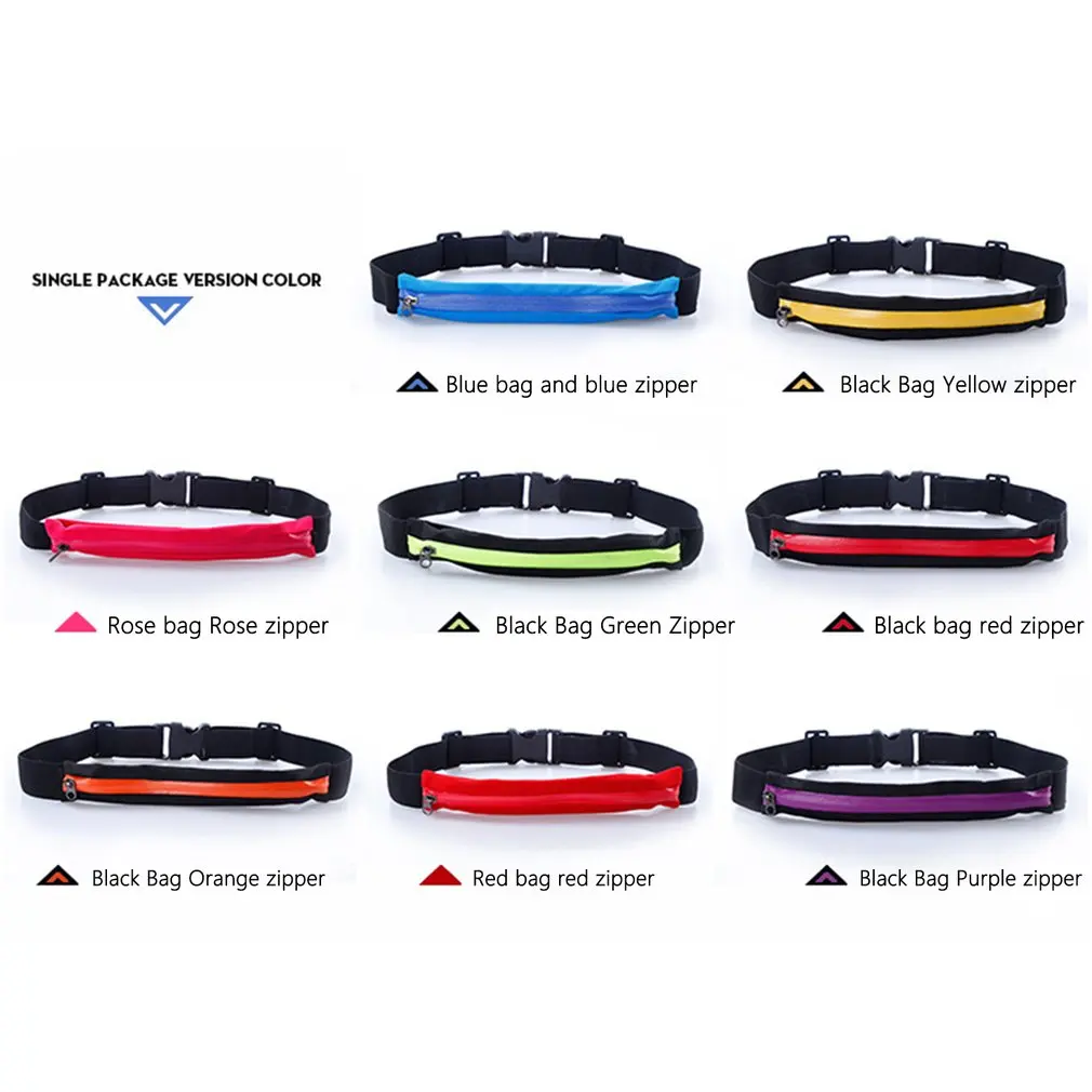 Outdoor Stretch Sports Pockets Multi-Function Running Cycling Pockets Double Zipper Anti-Theft Waterproof Phone Bag