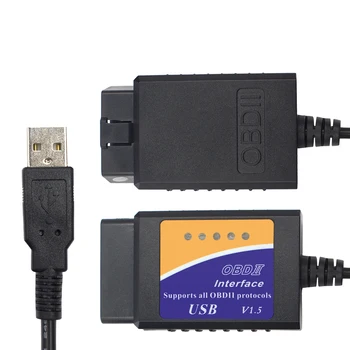 

USB ELM327 V1.5 OBD2 Code Scanner ELM327 USB V1.5 Diagnostic Cable ELM 327 Support OBD2 Protocols