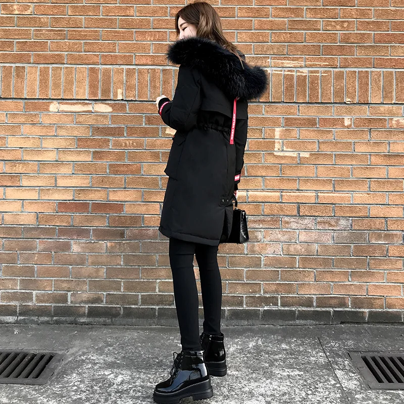 

Fashion Large Size down Jacket Cotton-padded Clothes Female Winter Cotton-padded Jacket Coat Mid-length Large Size Large GIRL'S