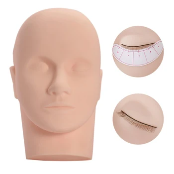 

Massage Mannequin Head Flat Eye Facial Eyelash Eyelash Extension Makeup Practice Cosmetic Model Training Heads Free Eye Pads