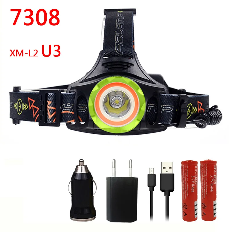 Litwod Z307308 5000лм XM-L2 U3 светодиодный налобный фонарик COB фара освещение свет фонарик Фонарь рыбалка кемпинг - Испускаемый цвет: Option C