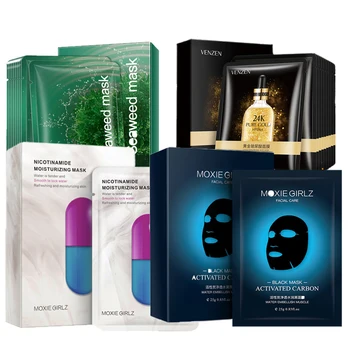 

10PCS Moisturizing Face Facial Mask Plant Essence Fresh Anti-Acne Plant Extract Oil Control Hydrating Sheet Face Mask