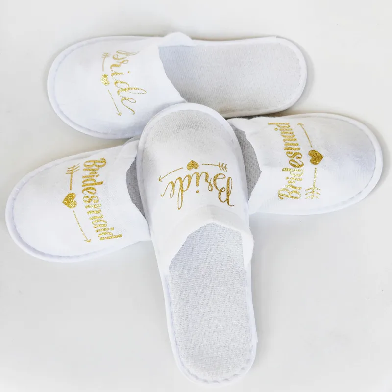 1pair Team Bride Slippers for Bachelorette Party Supplies Bridal Shower Photo props DIY Wedding Decoration Bridesmaid Gift-S