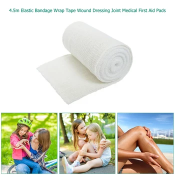 

4.5m Elastic Bandage Wrap Tape Wound Dressing Joint Medical First Aid Pads