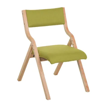 

Folding Chair Removable Seat cover washable Living Room Furniture Space saving durable Chair curved wood Frame