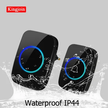 

Kingjoin Home Security Welcome Wireless Doorbell Smart Chimes Doorbell 36-38 Songs with Waterproof Touch Button