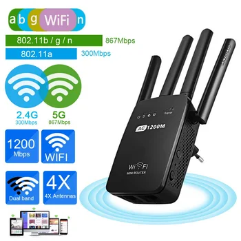 

AC05 High Power Wireless Router wifi Repeater 300mbps Wifi Range Extender Amplifier 5dbi Dual LAN Port Signal Booster