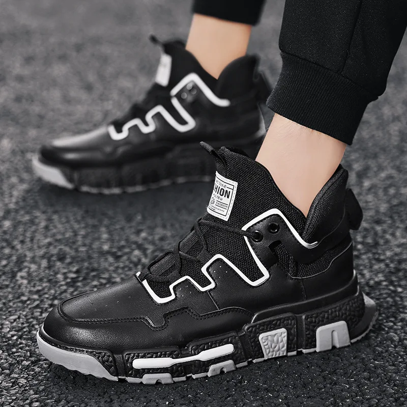 

MEN'S SHOES 2019 Autumn And Winter New Style High-top Board Shoe Fashion Students Sports Running Casual Shoes Catwalks Trendy Sh