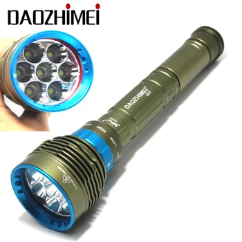 2020 LED 스쿠버 다이빙 손전등, 8000 루멘, 수중 200m 토치, 7 X Xm-l2, 3x18650 또는 26650 배터리, 신제품