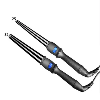 

Dry And Wet Dual-Purpose Conical Single Tube Black Curling Iron 25Mm 32Mm Shape Curling Iron Without Clips Hairdresser