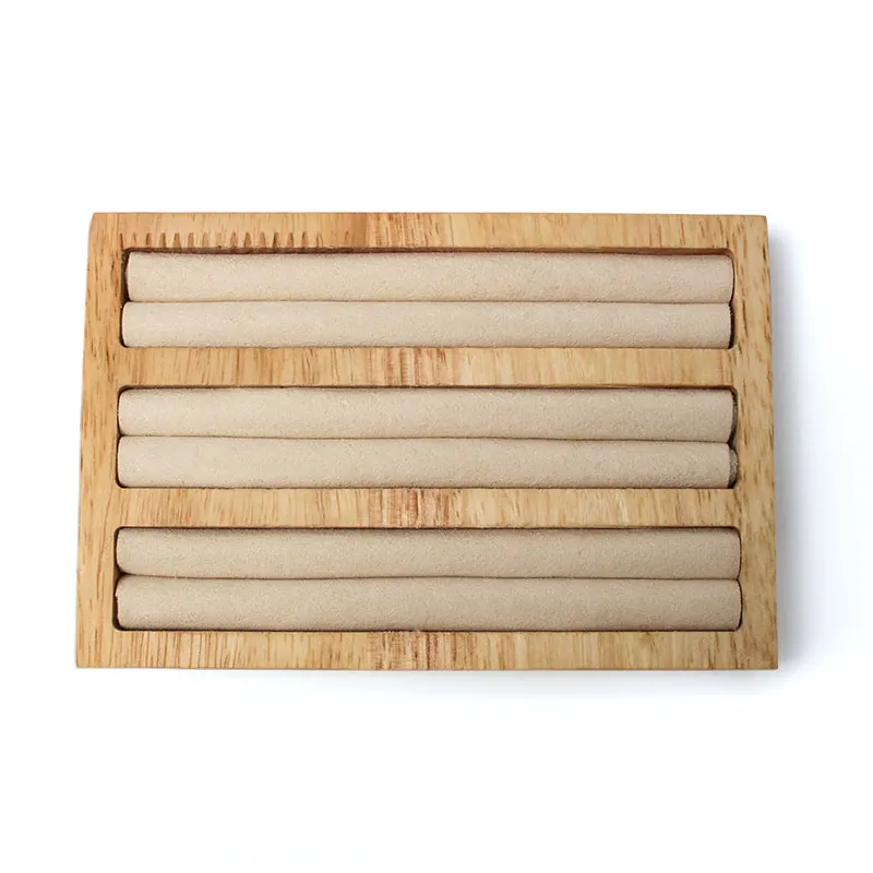 Jewelry Display Stand Wood Tabletop Organizer Tray Storage For Earrings Ring