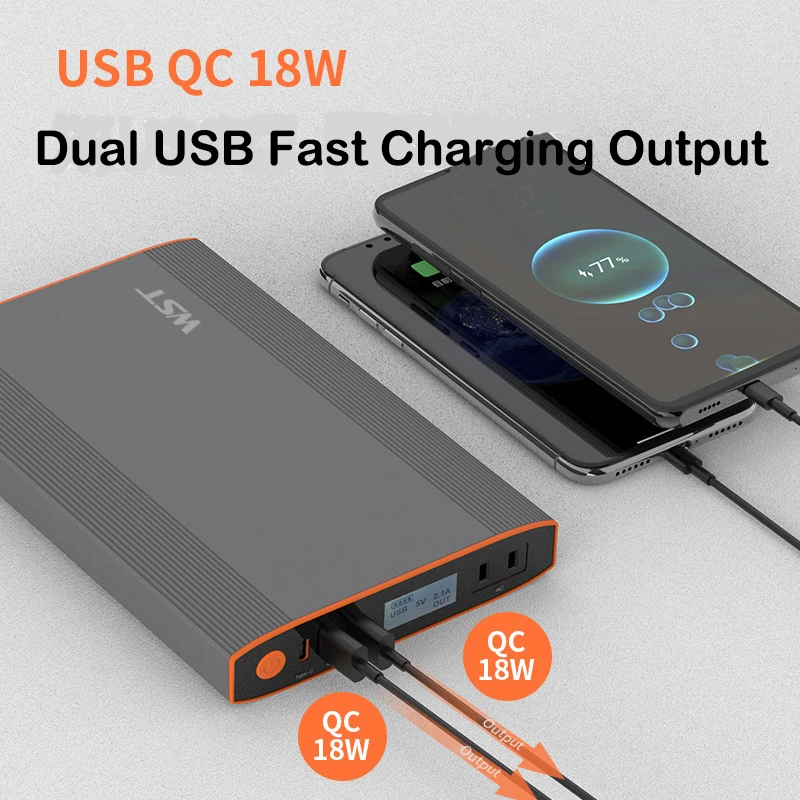 57600mAh Power Bank 100W Outdoor Power Supply PD 65W Fast Charging Powerbank for iPhone Xiaomi Huawei Laptop Notebook Powerbank portable charger for android