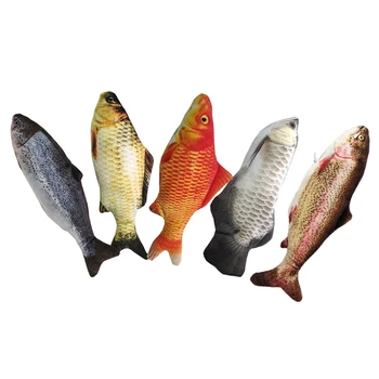 

Electric Moving Fish Cat Toy Realistic Plush Simulation Electric Wagging Fish Cat Toy