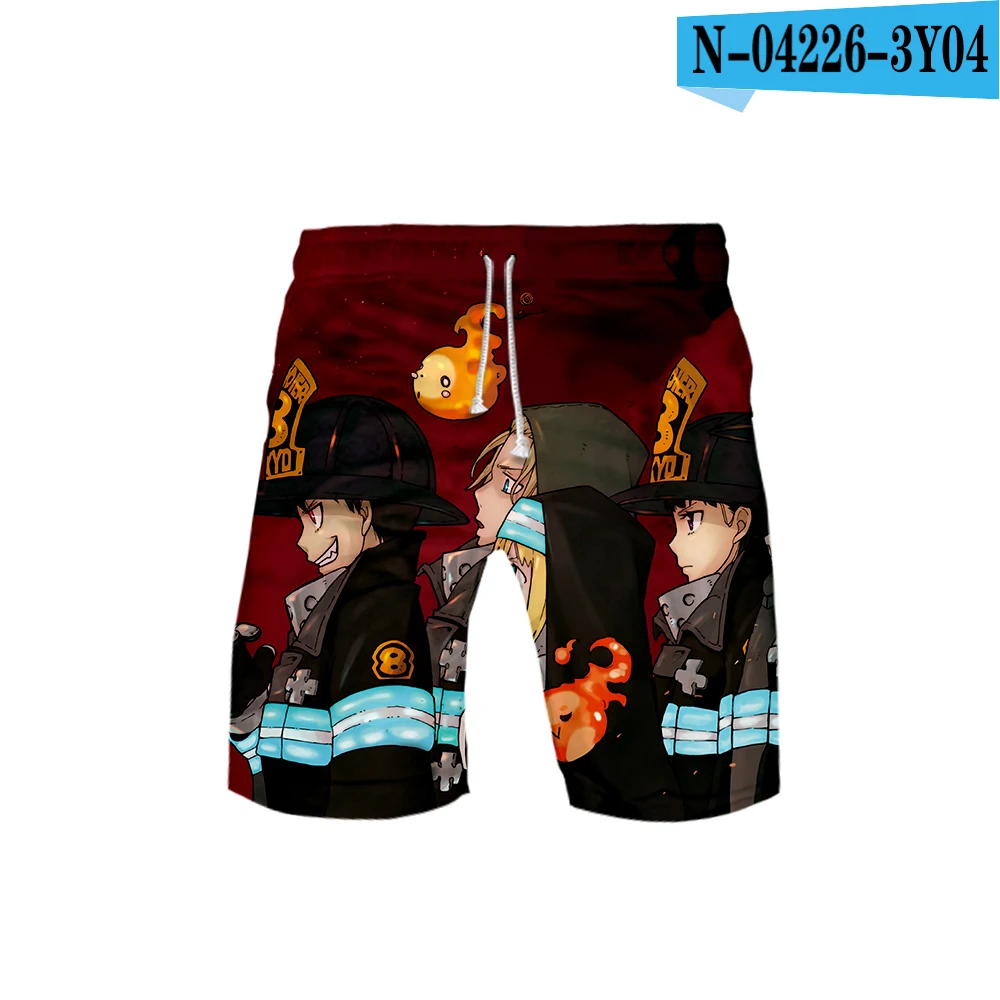 Men's 3D Fire brigade Shorts 3D Board Trunks Summer New Quick Dry Men Hip Hop Short Pants Beach Wear for men plus size - Цвет: D