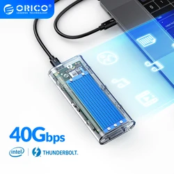 ORICO – boîtier Thunderbolt 3 40Gbps M.2 NVME SSD, 2 to Transparent, avec câble C à C 40Gbps, pour Mac et Windows 