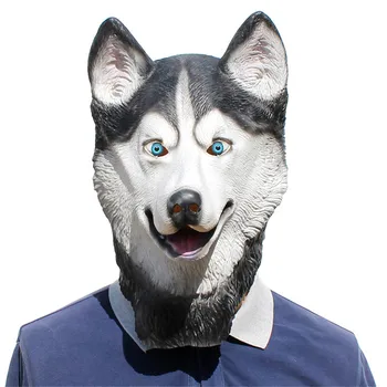 

Cute Husky Latex Mask Halloween Costume Party Props Cute Puppy Masks Animal Figure Head Hat