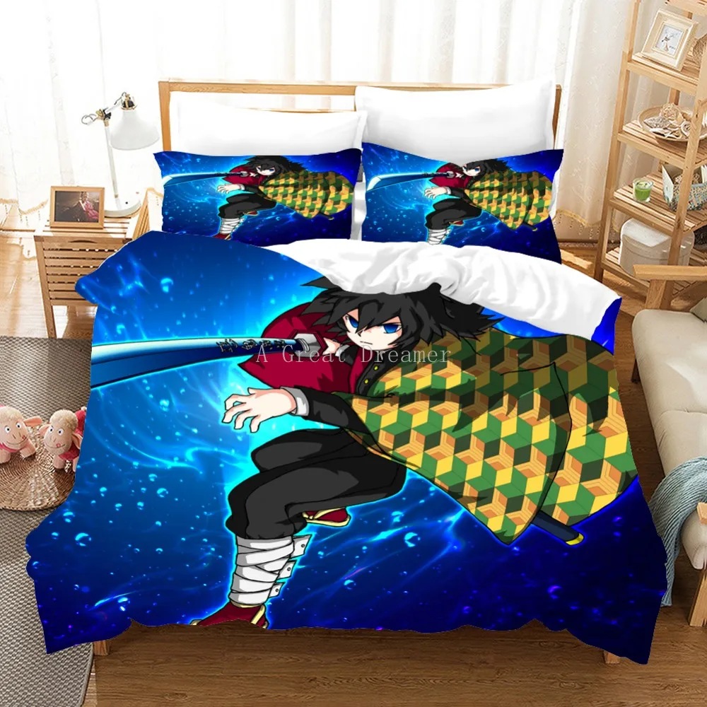 Demon Slayer Devil's Blade Duvet Cover Anime Boys Comforter Bedding Sets Home Textile Pillow Case Quilt Decor Bedding For Boys 