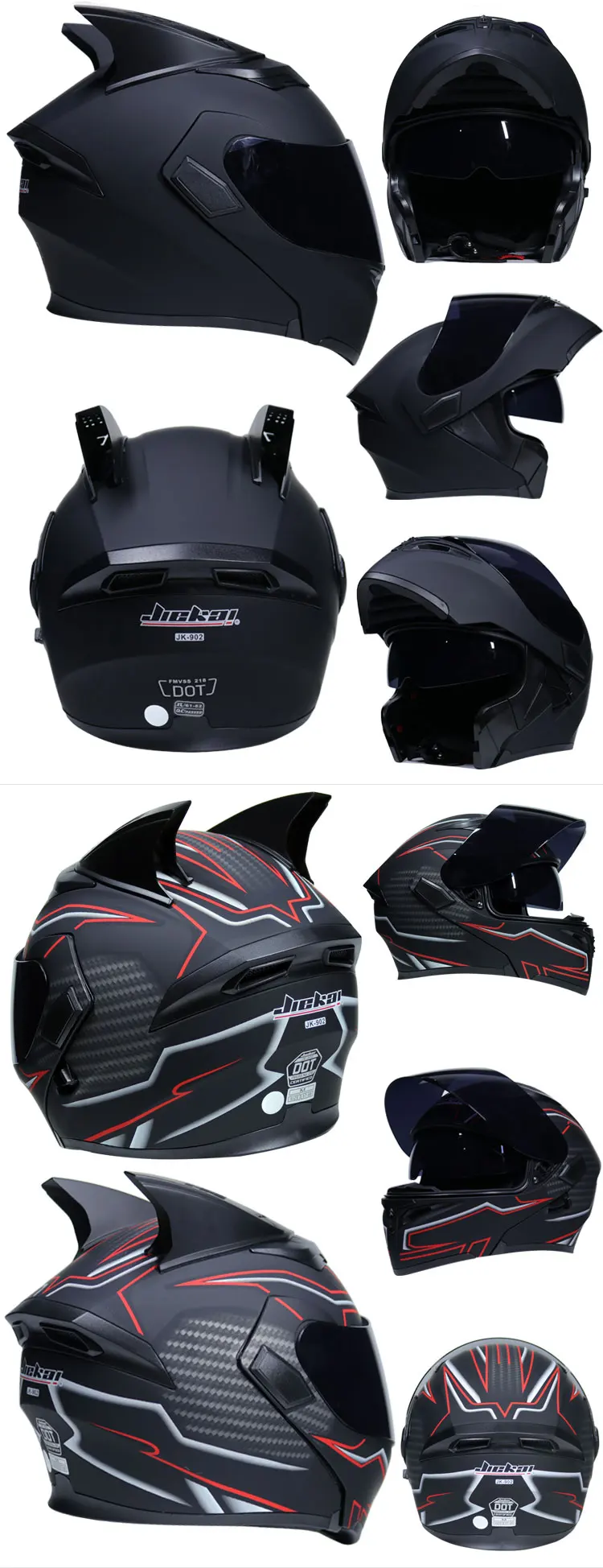 JIEKAI 902 откидной двойной объектив мотоциклетный шлем Съемный и моющийся вкладыш аэродинамический дизайн модульный шлем
