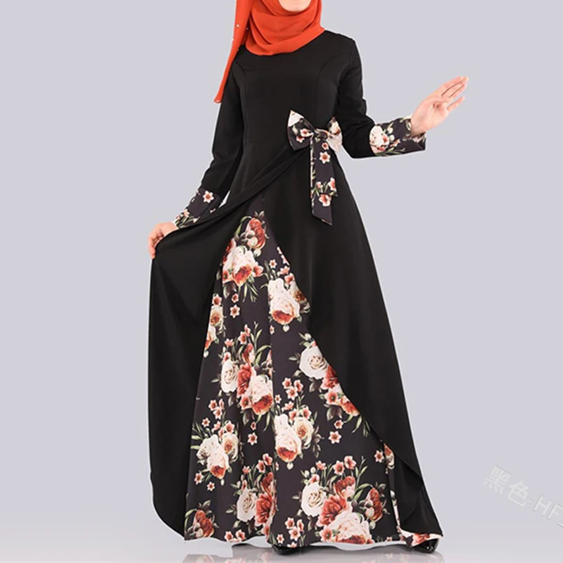 Abaya Дубай мусульманский хиджаб платье Восточный халат из марокена турецкие платья восточный женский халат для женщин ислам одежда Tesettur Elbise Djellaba - Цвет: Black dress
