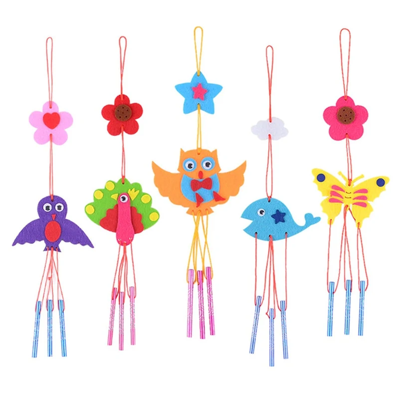 

Free Cut Wind Chime Hanging Door Trim Felt Handmade Fabric DIY Kit Material Package Home Decoration Random