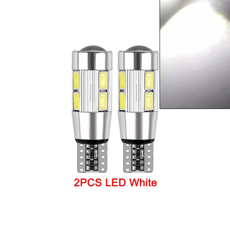 2x W5W T10 светодиодный Canbus без ошибок 12V 6000K 5630 10 SMD автомобиль 5W5 светодиодный колба Клиренс клиновидный боковой поворот Singal свет супер яркий белый - Испускаемый цвет: White