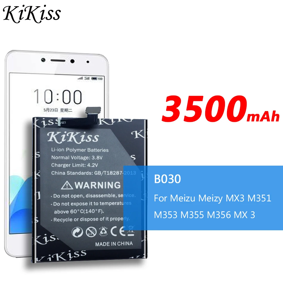 B030 Replace Phone Battery 3500mAh High Capacity For Meizu Meizy MX3 M351 M353 M355 M356 MX 3 Free Tool Kit Track Code | Мобильные