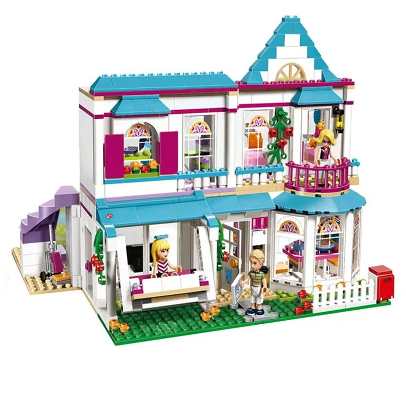 

girl Friends Stephanie's House Building Blocks Princess Castle Belle Ariel Elsa Figures Bricks Set Toys for Girls birthday gifts