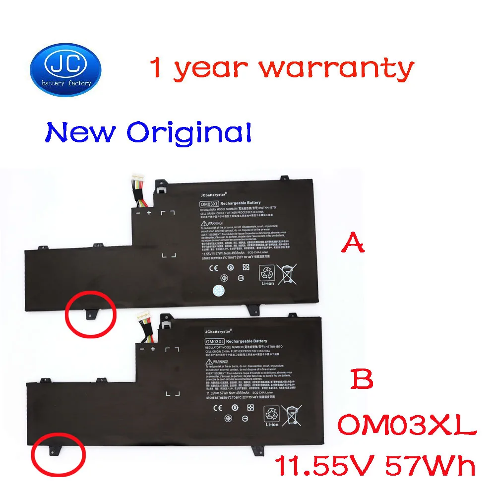 Аккумулятор JC OM03XL 11 55 в 57 Вт ч для ноутбука HP Elitebook x360 1030 G2 HSTNN-IB7O HSN-I04C 863167-171 863167-1B1 |