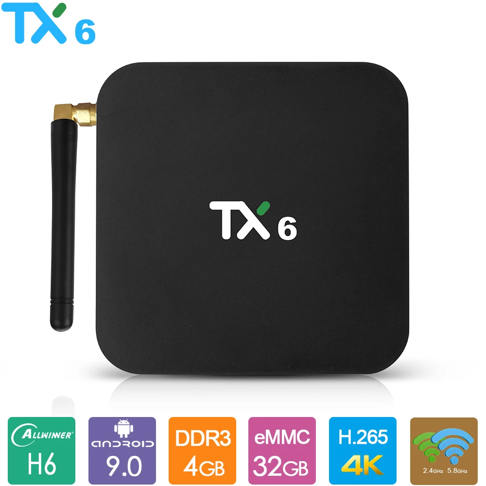 ТВ приставка TX6 Android 9 0 Allwinner H6 Smart TV Box 4 Гб RAM 32 64 2 4G 5 8G Dual Wifi BT4.1 4K медиаплеер USD3.0