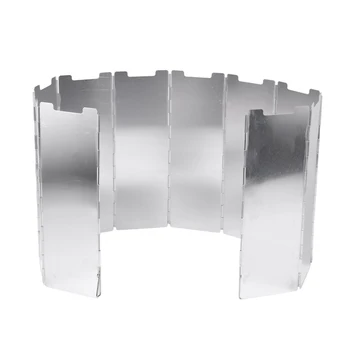 

10 plates Fold Camping Cooker Gas Stove Wind Shield Screen Foldable Outdoor