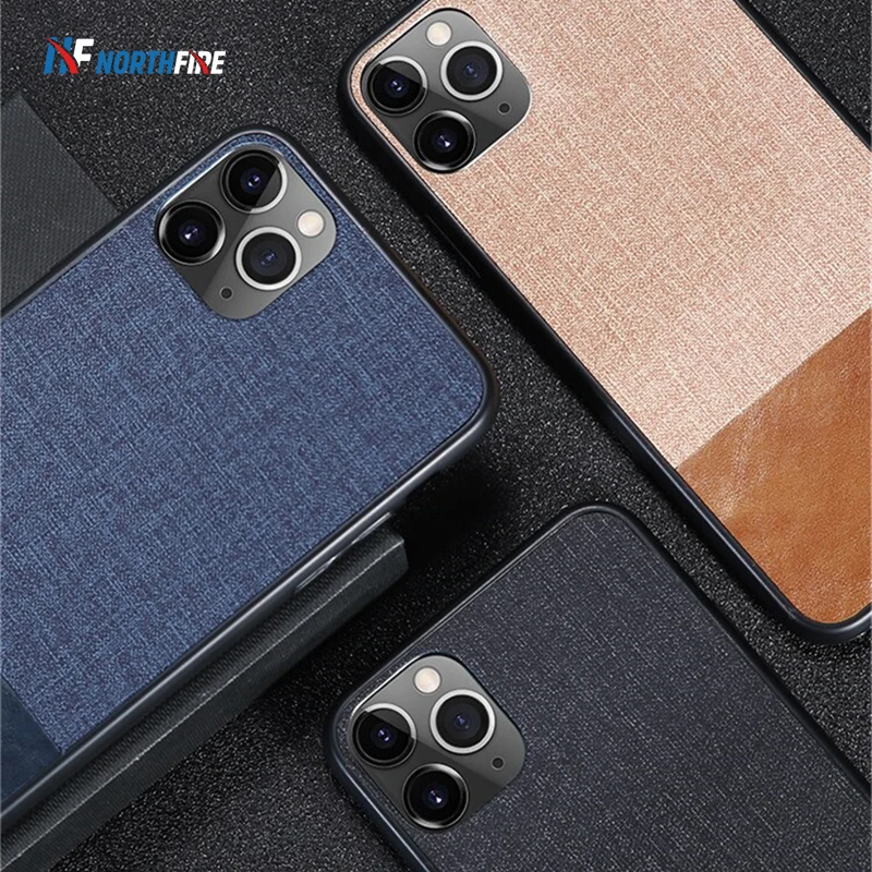 Fabric Cloth Case For iPhone 11 Pro Max PU Leather XR X XS 6/6S/7/8 Plus Silicone Edge Back Cover |