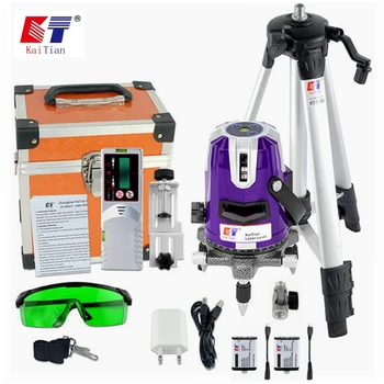 

Kaitian Green Laser Level Tripod 2Lines Self-Leveling Cross Vertical & Horizontal Line&Laser Receiver Bracket Construction Tools