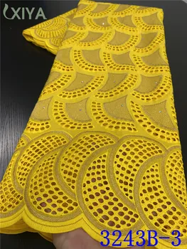 

Yellow Color African Dry Lace Fabric 2020 Embroidery Swiss Voile Lace in Switzerland Nigerian Cotton Lace Fabrics APW3243B