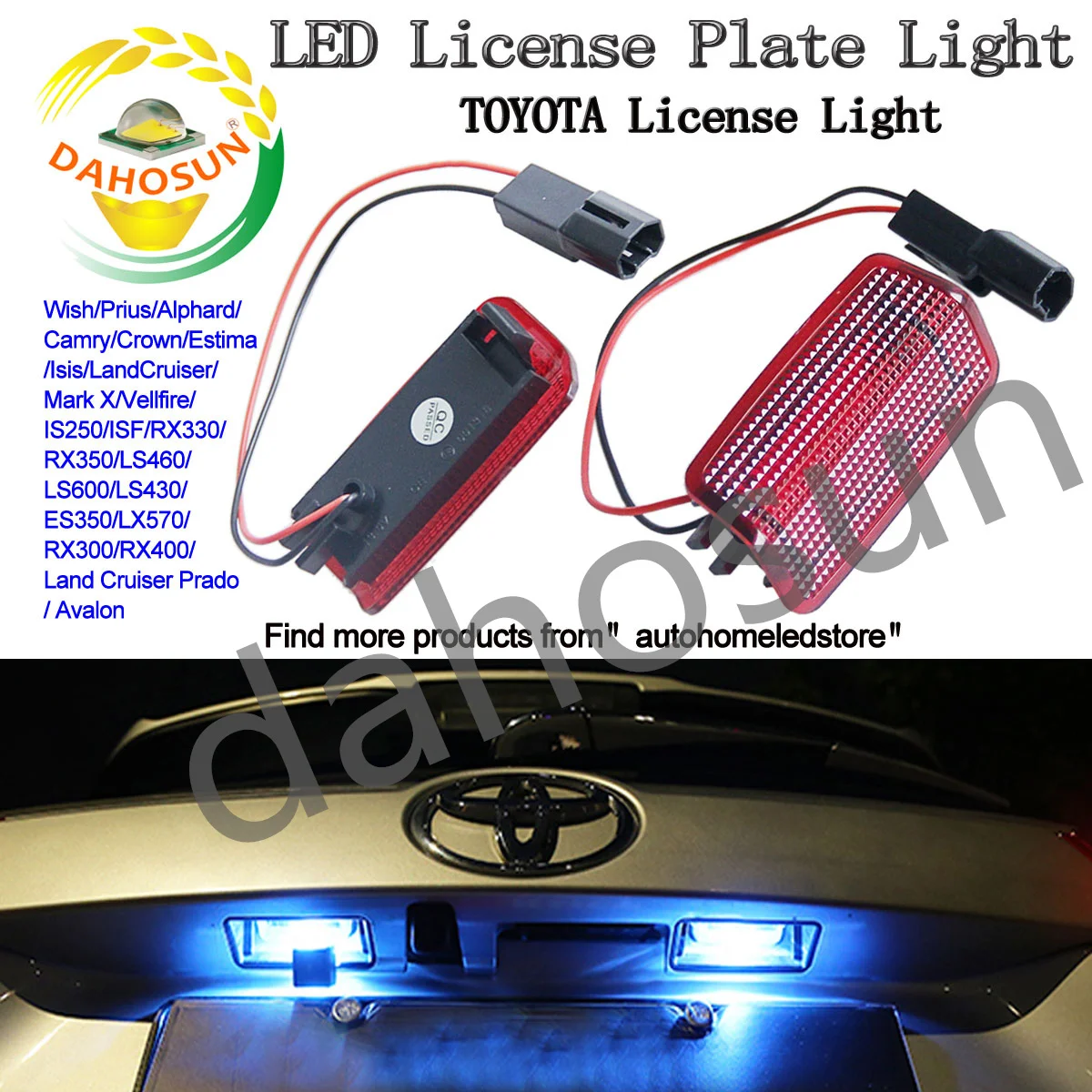 

2Pcs Dahosun Red shell LED Courtesy Door Light For Toyota Camry Corolla Highlander Isis Cruiser Prado Footwell Welcome Light