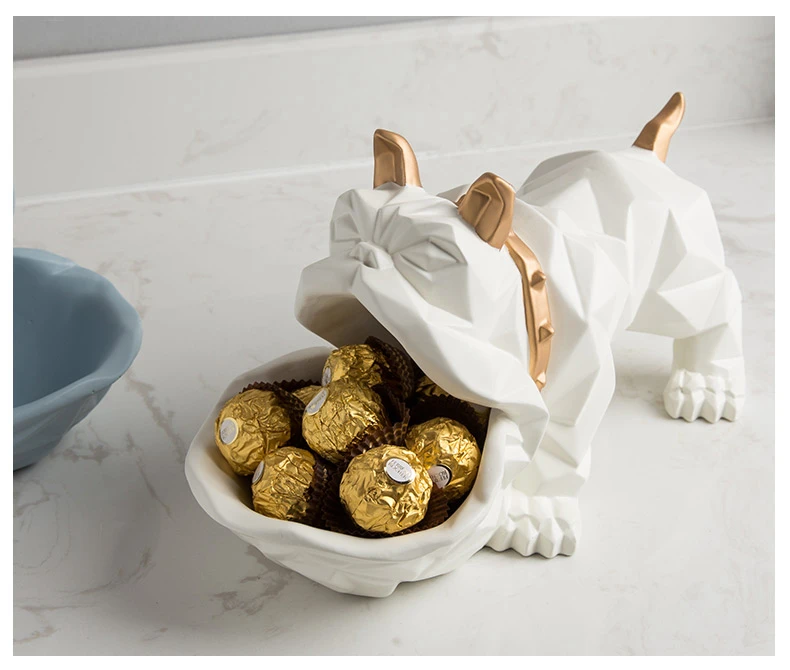 French Bulldog Bonbonniere Storage Box Home Decoration Modern Ornament Cute Animal Dog Sculpture