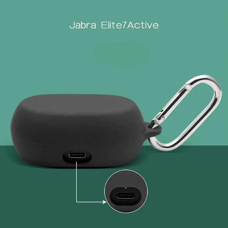 Wireless Earphone Silica Protective Case for Jabra Elite 7 Active Earbud Shockproof Anti-dust Wear-resistant Sleeve