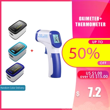 

Digital Fingertip Pulse Oximeter+Thermometer OLED Display Blood Oxygen Sensor Saturation SpO2 Monitor Measurement Meter