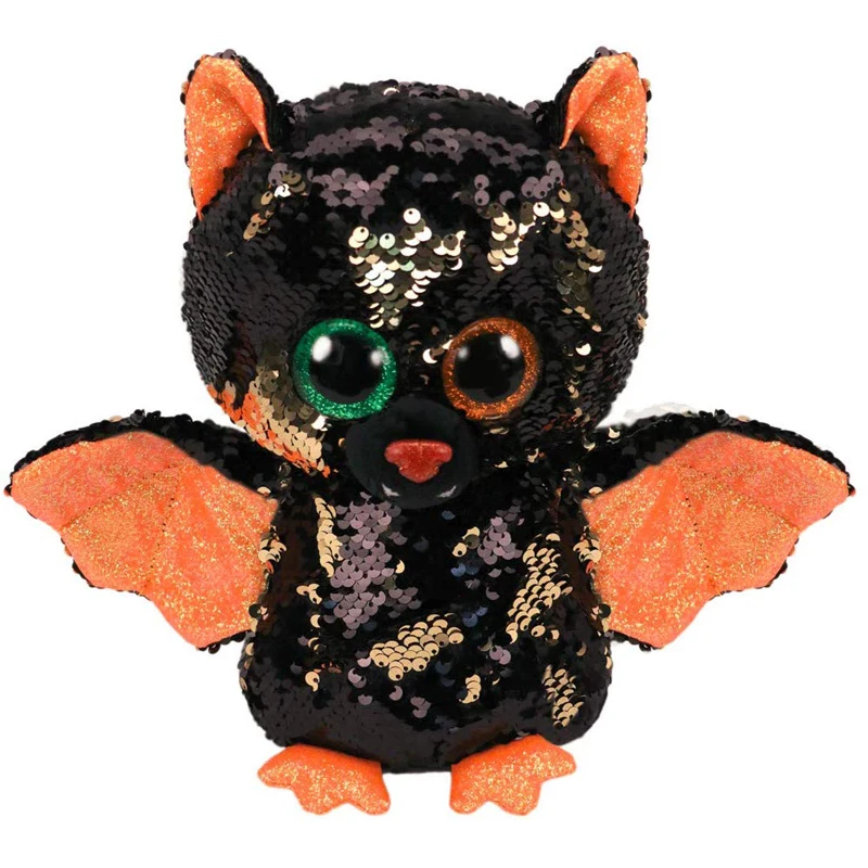

Ty Flippables Halloween Series Omen the Bat Sequin Reg Plush Animal Toys 15cm