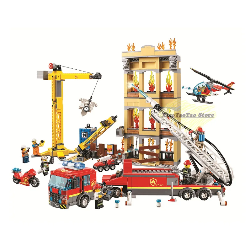 Comprar Nueva Serie Legoinglys City 60216 la estación de bomberos de la ciudad equipo de rescate de bomberos modelo bloque de construcción de juguete de ladrillo para niño regalo 11216