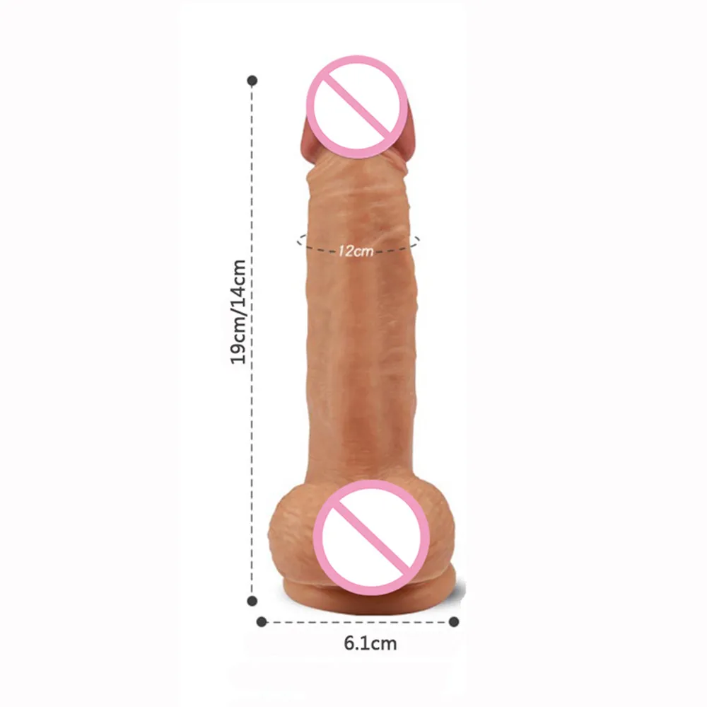 DMM 7.48 inch HOT Realistic Dildo Oral Sex Licking Tongue Vibrator Sex Toys for Women Dual layered Silicone Penis For Wome #