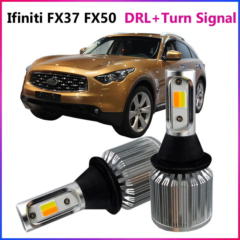 ShinMan COB 30W LED DRL Daytime Running Light Daylight + Turn signal light For Infiniti fx FX37 FX50 2011 | Автомобили и